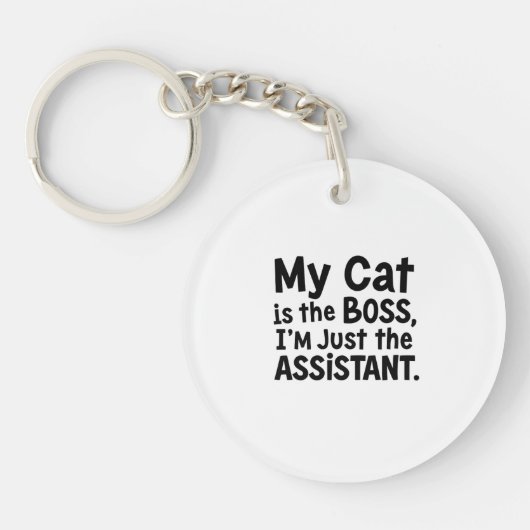 Mijn kat is de baas sleutelhanger (Voorkant)