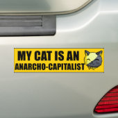 Mijn kat is een anarcho-kapitalist bumpersticker (Op auto)