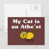 Mijn kat is een atheïst briefkaart (Voorkant / Achterkant)