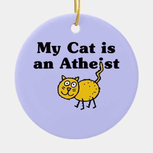 Mijn kat is een atheïst keramisch ornament (Voorkant)