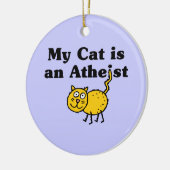 Mijn kat is een atheïst keramisch ornament (Links)