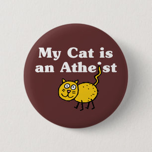 Mijn kat is een atheïst ronde button 5,7 cm