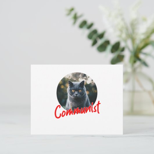 Mijn kat is een communist feestdagenkaart (Staand voorkant)