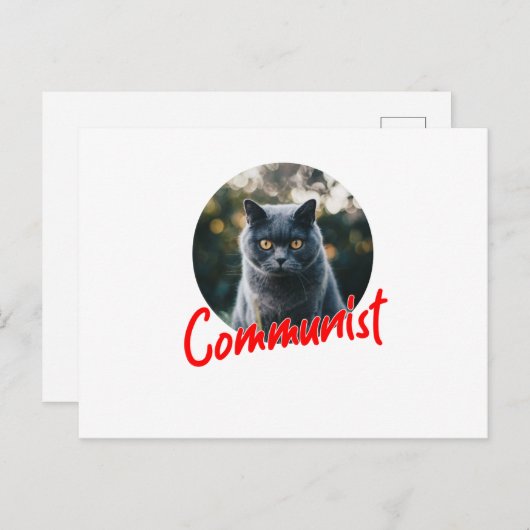 Mijn kat is een communist feestdagenkaart (Voorkant / Achterkant)