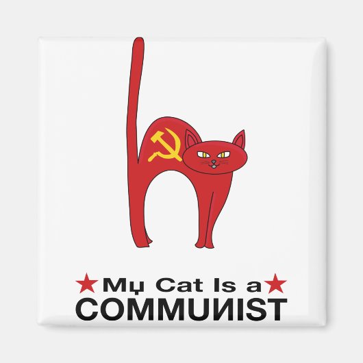 Mijn kat is een COMMUNIST geweldig cadeautje, poli Magneet (Voorkant)