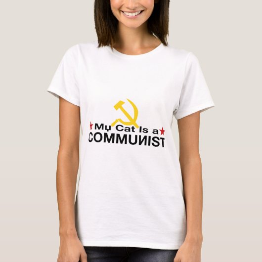 Mijn kat is een COMMUNIST T-shirt (Voorkant)