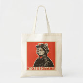 Mijn kat is een communist tote bag (Voorkant)