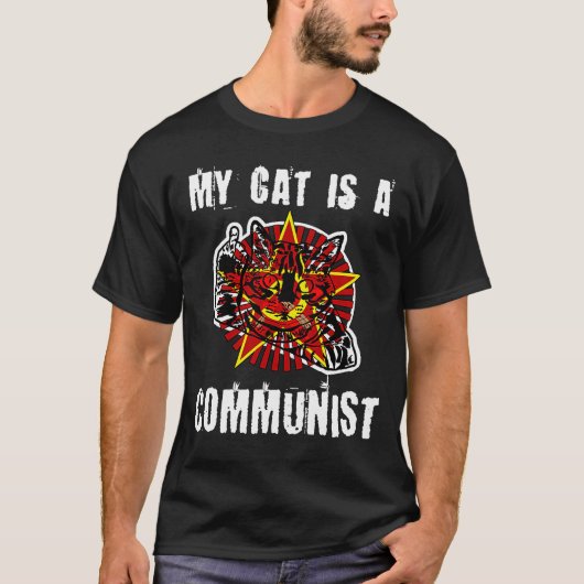 Mijn kat is een communistisch ruw communistisch ka t-shirt (Voorkant)