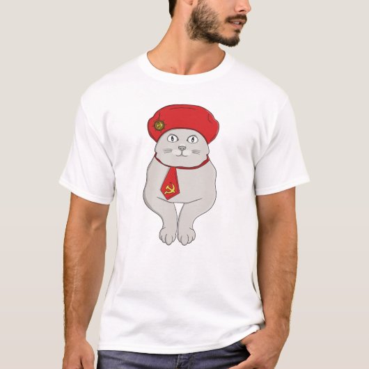 Mijn kat is een communistische grappige Sovjet-mem T-shirt (Voorkant)