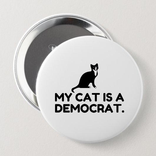 Mijn kat is een democraat ronde button 4,0 cm (Voorkant /achterkant)