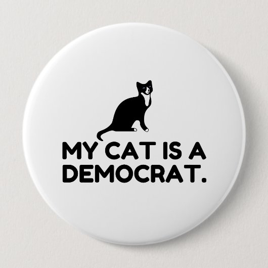 Mijn kat is een democraat ronde button 4,0 cm (Voorkant)