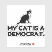 Mijn kat is een democraat sticker (Vel)
