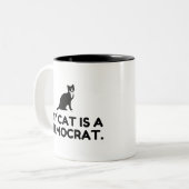 Mijn kat is een democraat tweekleurige koffiemok (Voorkant links)