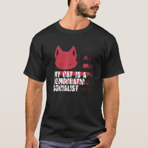 Mijn kat is een democratische, socialistische Sarc T-shirt
