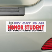 Mijn kat is een eervolle student bumpersticker (Op auto)