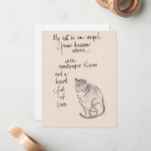 Mijn kat is een engel uit de hemel notitiekaartje (Voorkant / Achterkant in situ)