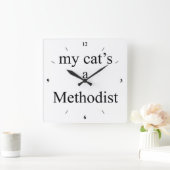 Mijn kat is een Methodist Vierkante Klok (Huis)