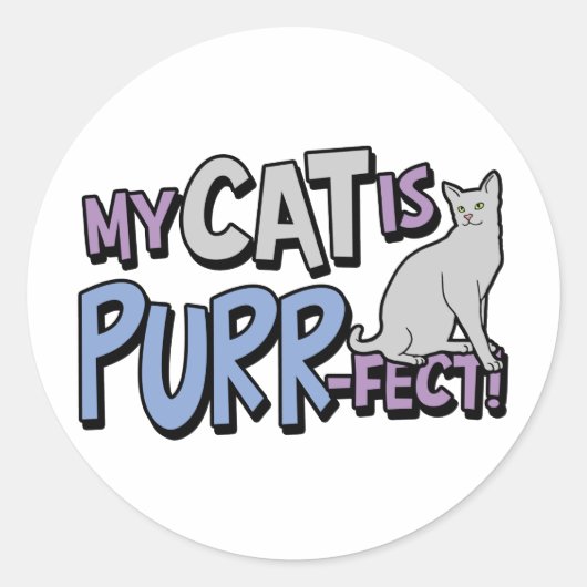 Mijn kat is Gesponnen-effect Ronde Sticker (Voorkant)