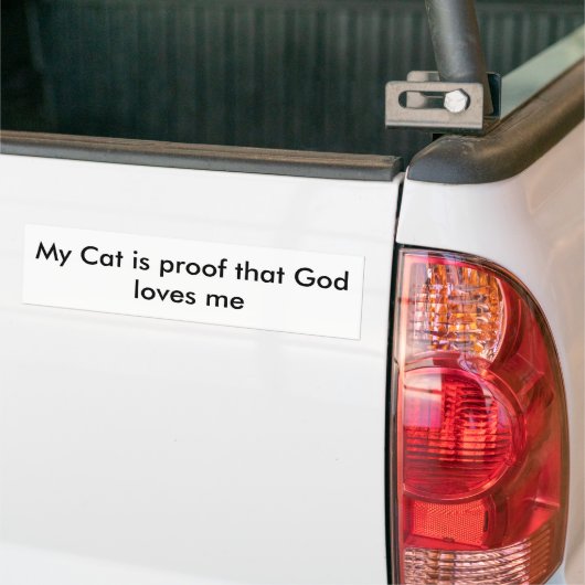Mijn kat is het bewijs dat God van me houdt Bumpersticker (Op Truck)