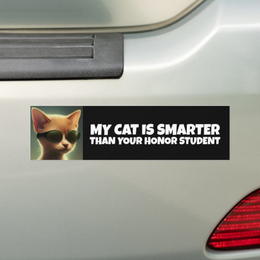 MIJN KAT IS KLEINER DAN UW HONORSTUDENT BUMPERSTICKER (Op auto)