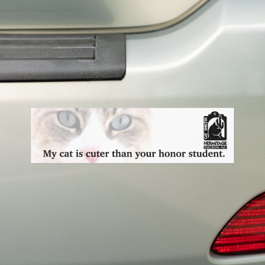 Mijn kat is kutter dan je eervolle student bumpersticker (Op auto)