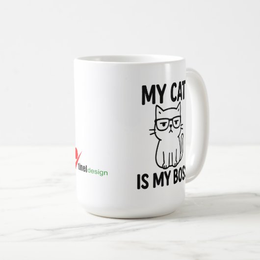Mijn kat is mijn baas koffiemok (Voorkant rechts)