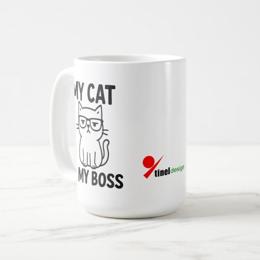 Mijn kat is mijn baas koffiemok (Voorkant links)