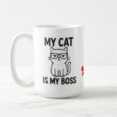 Mijn kat is mijn baas koffiemok (Links)