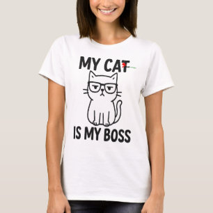 Mijn kat is mijn baas t-shirt