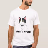 Mijn kat is mijn baas t-shirt (Voorkant)
