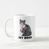 Mijn kat is mijn baas zonnebril stropdas grappige  koffiemok (Links)