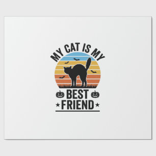 Mijn kat is mijn beste vriend vintage kat shirt on cadeaupapier