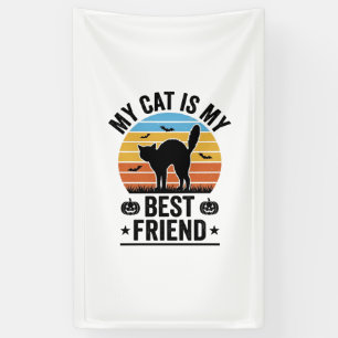 Mijn kat is mijn beste vriend vintage kat shirt on spandoek