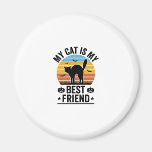 Mijn kat is mijn beste vriend vintage kat T-shirt Magneet