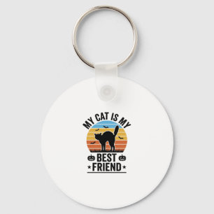 Mijn kat is mijn beste vriend vintage kat T-shirt Sleutelhanger