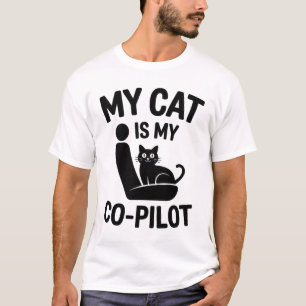 Mijn kat is mijn copiloot - Grappige Heren T-shirt