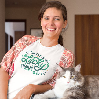Mijn kat is mijn geluksbrenger St. Patrick's Day-u T-shirt