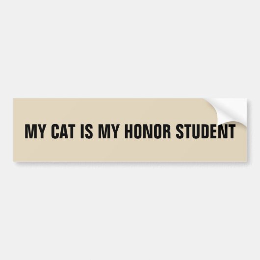 MIJN KAT IS MIJN HONOR STUDENT BUMPERSTICKERS (Voorkant)