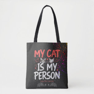 Mijn kat is mijn persoon ik ben de stagiair citaat tote bag