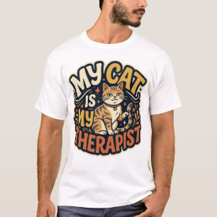 Mijn kat is mijn therapeut Funny Cat Lover Retro T T-shirt