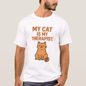 Mijn kat is mijn therapeut - Grappig Cat Lover T-s T-shirt (Voorkant)