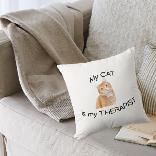 Mijn kat is mijn therapeut kussen