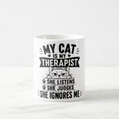 Mijn kat is mijn therapeut mok | Grappige kattenli (Center)