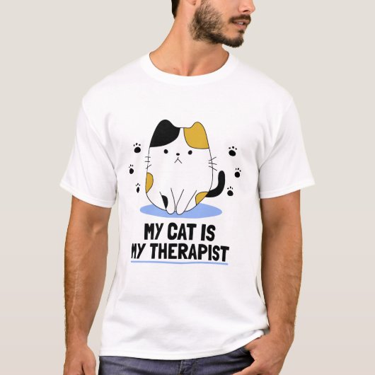 Mijn kat is mijn therapeut t-shirt (Voorkant)