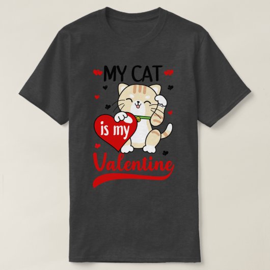 Mijn kat is mijn Valentijn 2 T-shirt (Design voorkant)