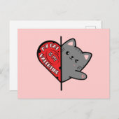 Mijn kat is mijn valentijn briefkaart (Voorkant / Achterkant)
