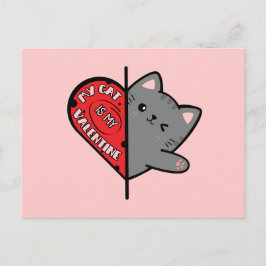 Mijn kat is mijn valentijn briefkaart