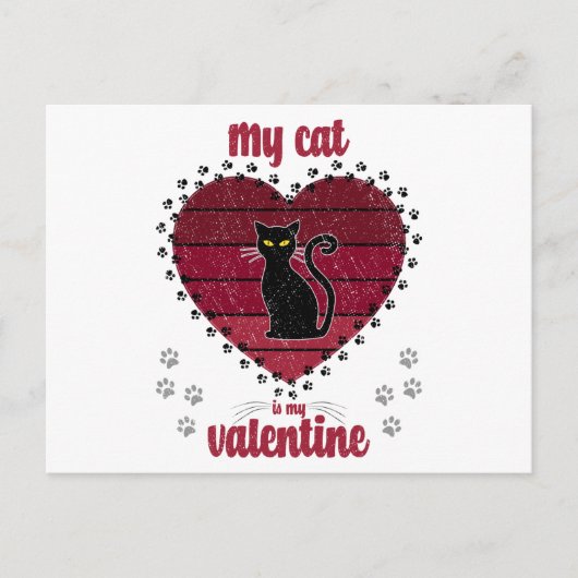 Mijn kat is mijn Valentijn | Cute valentijn gift Briefkaart (Voorkant)