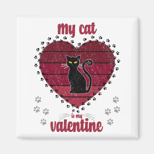 Mijn kat is mijn Valentijn | Cute valentijn gift Magneet (Voorkant)