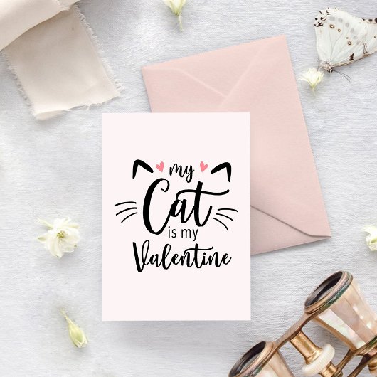 Mijn kat is mijn Valentijn Feestdagenkaart